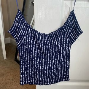 off the shoulder ribbed crop top